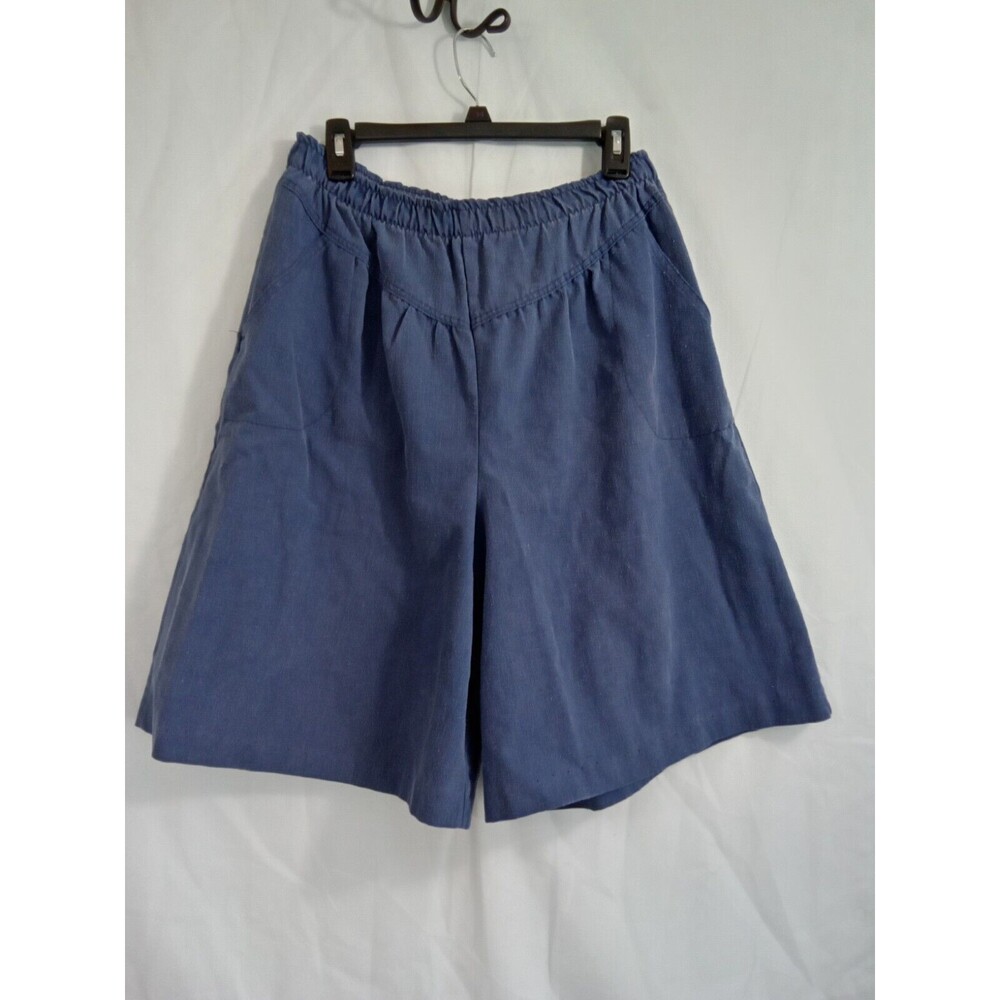 Vintage The Season Ticket Blue‎ Cotton Mom Shorts Large Pockets 16
